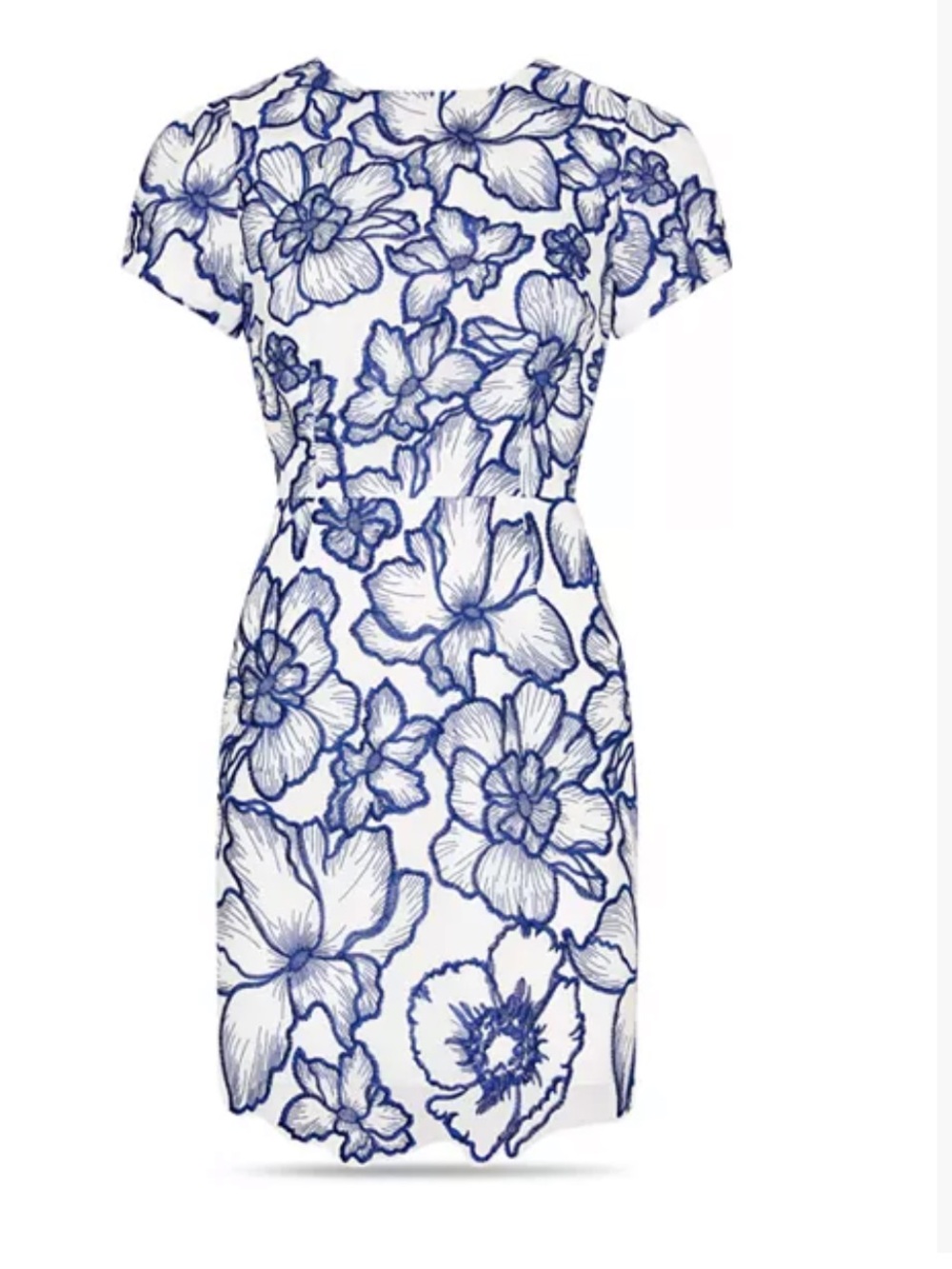 🦋 NWOT Milly Lace White & Navy Floral Print Kyla Dress